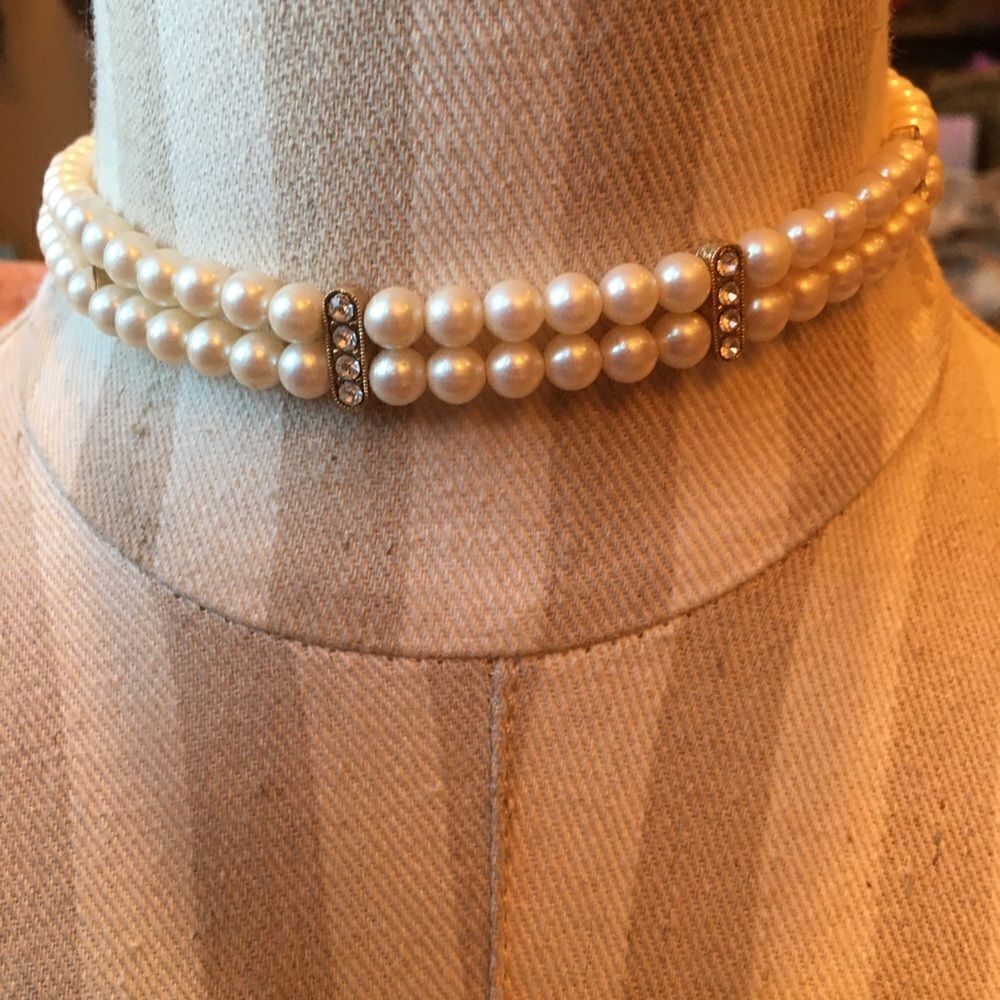 CRYSTAL PEAL Adjustable Costume Choker!